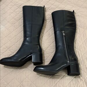 NWT! Nine West  Olette Elegant Black Knee-High Leather Boots
